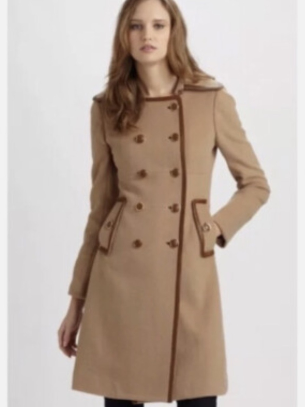 Tory Burch "Blaney" A- Line Coat, Size 12